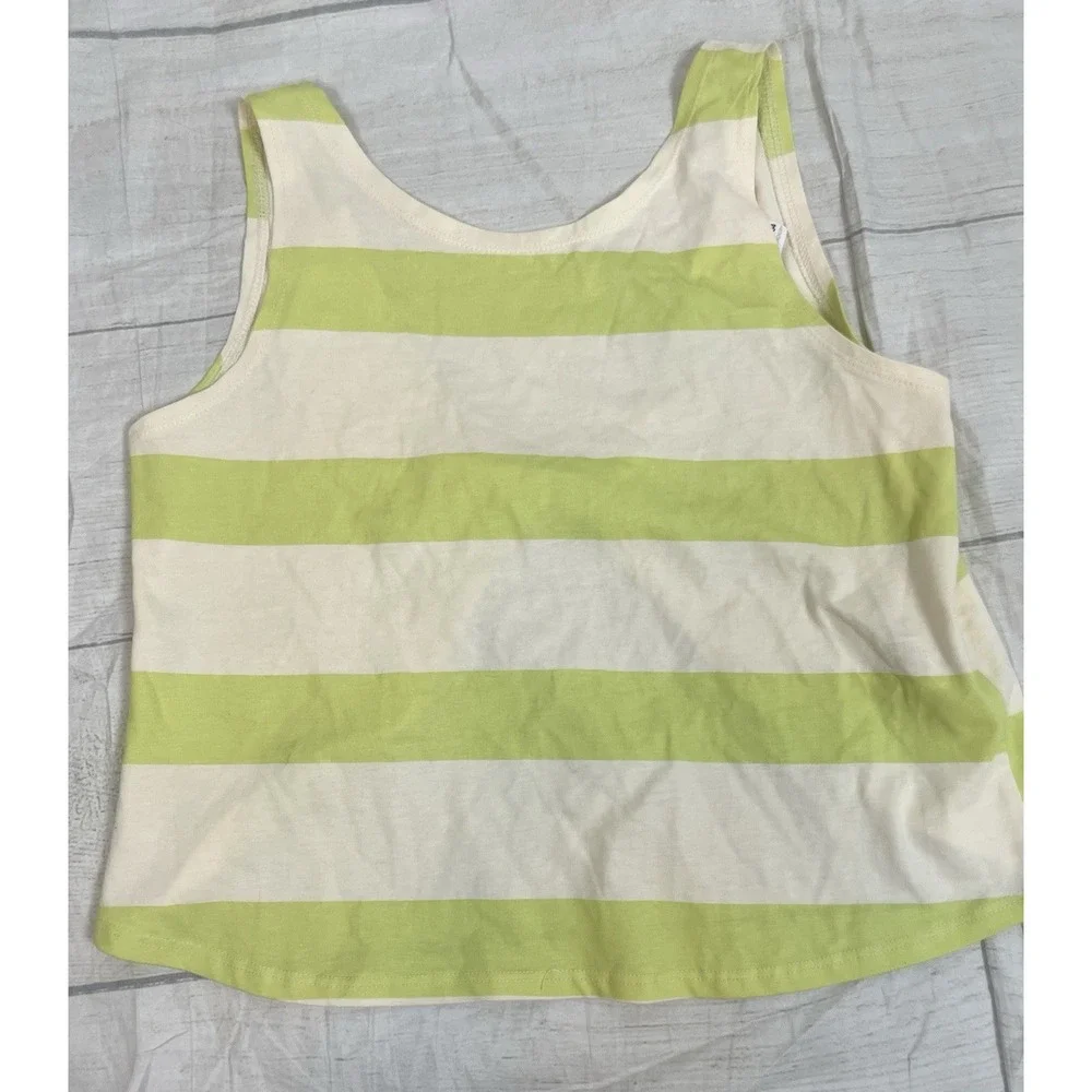 Zara Kids Cross Back Green White Striped Tank Top Girls‎ Size 13/14 164 Colorful